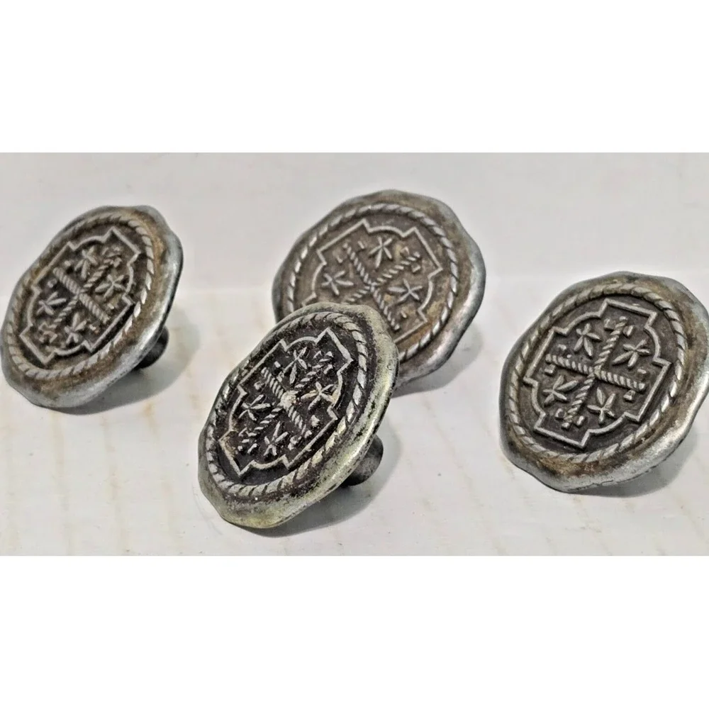 4 Vintage National Lock Antique Gold 1-1/2" Rope Braid Furniture Knob 63-3469 - Picture 4 of 14